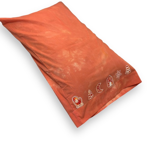 Gingerbread Christmas Holiday Pillow Case Botanically Dyed - Picture 4 of 11